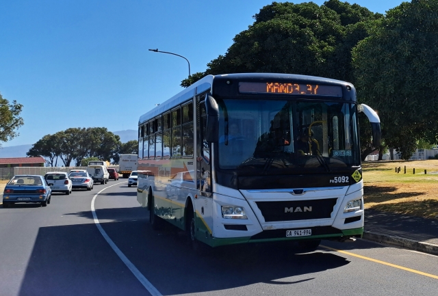 Golden Arrow bus on its way to Mandalay, on Turfhall Road in rush hour traffic