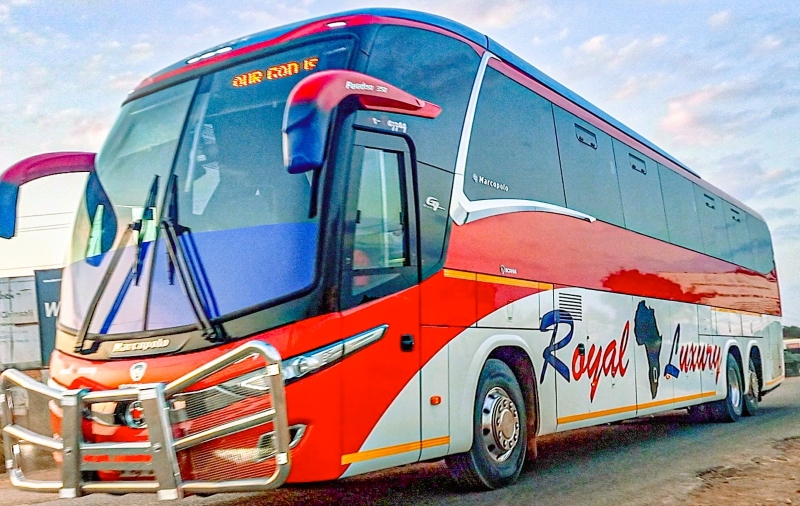 Royal Africa Luxury coach front-on view