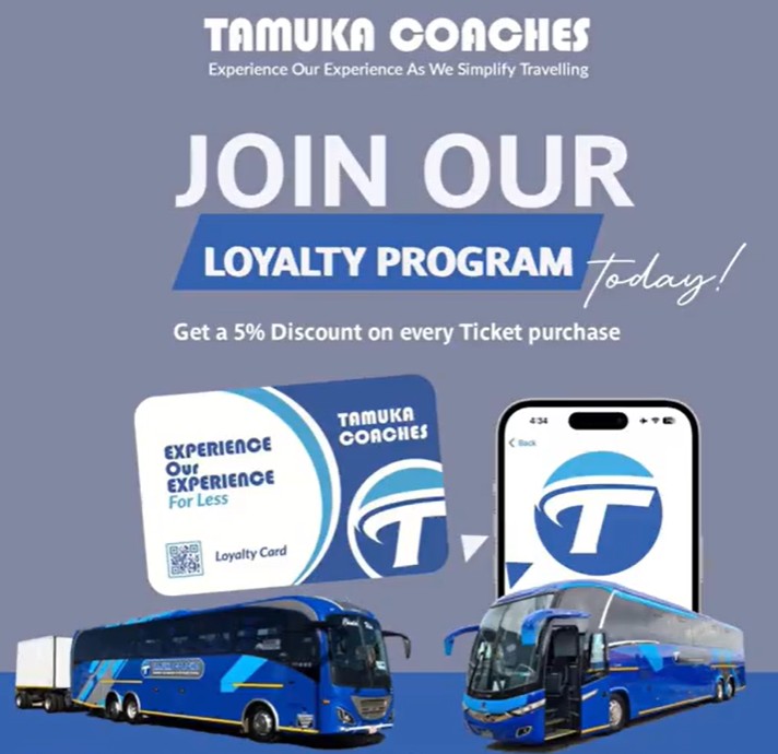 Tamuka Coaches Loyalty Program - get a five percent discount on every ticket purchase