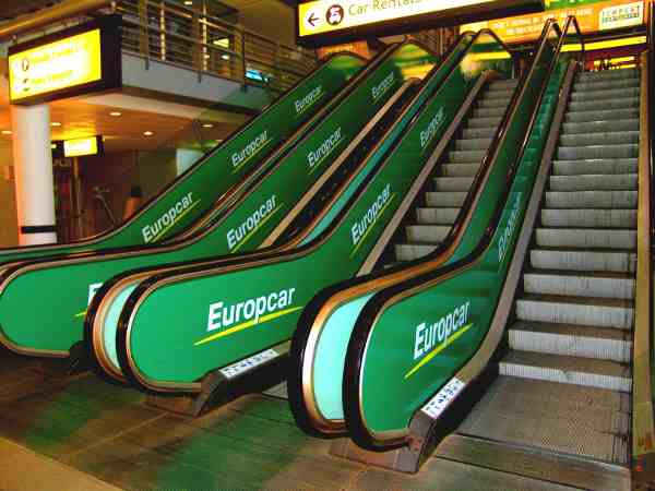 Europcar ads at Johannesburg Airport escalators