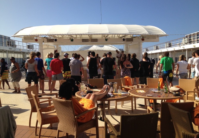 pool party on the MSC Sinfonia cruise ship