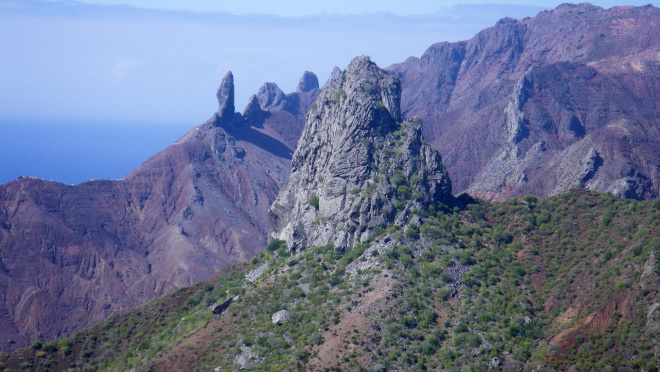Lot's Wives Mountain Peaks on St Helena Island