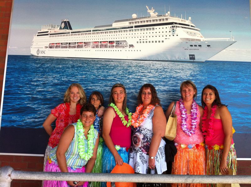 mandatory pose in front of the MSC Sinfonia poster