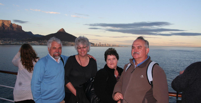 cruising into Cape Town on the MSC Sinfonia