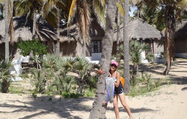 hugging at tree at Inhambane