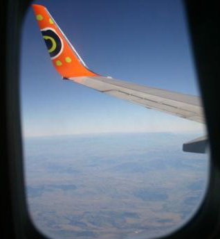 wing of a Mango Airlines plane