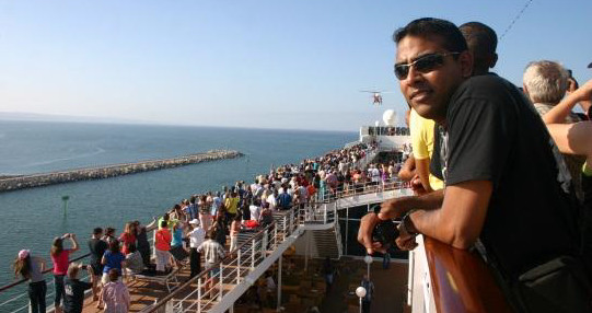 posing on the Sinfonia at Durban harbour