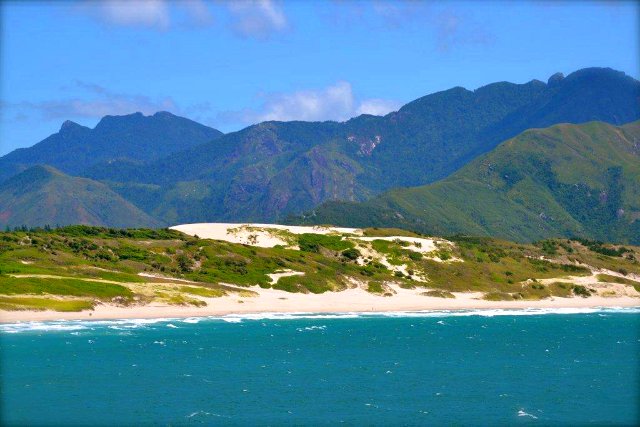 Madagascar's mountains and a beach
