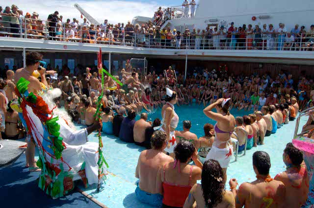 festivities at the Crossing Capricorn party on the MSC Melody cruise ship