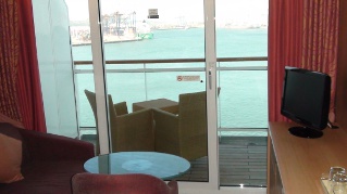 balcony of a category 11 cabin on the Sinfonia cruise ship