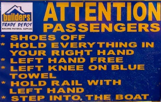 RULES FOR GETTING ON THE BOAT