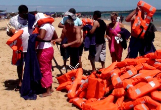 lifejackets on Portuguese Island, Mozambique