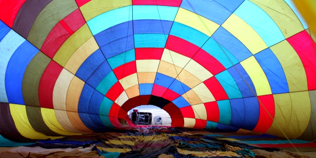 inside a hot air balloon