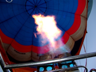 propane burners in a hot air balloon