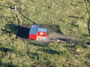 red house from above