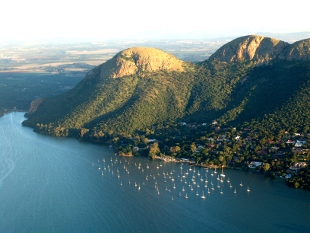 yachts moored at the Hartbeespoort Dam